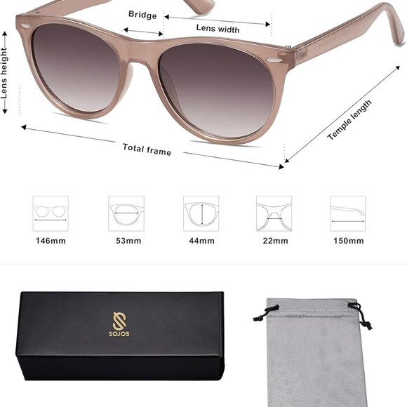 Polarized Sunglasses Women Men UV400 HD TAC Light Brown Small All-Day Use - Picture 5 of 5
